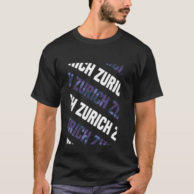 Zurich Camouflage Pattern Lila Camouflage T-Shirt (Vorderseite)