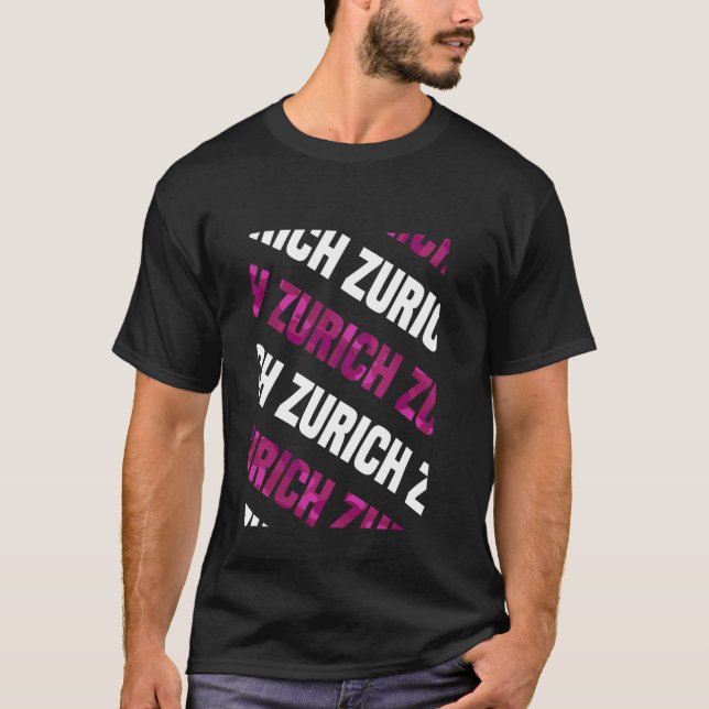 Zurich Camouflage Pattern Pink Camouflage T-Shirt (Vorderseite)