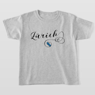 Zürich-Flagge: Herz, Zürich, Schweiz T - Shirt