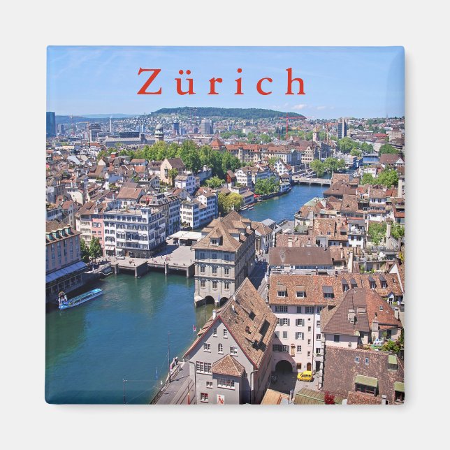 Zürich. Panorama aus dem Großmunsterturm. Magnet (Vorne)
