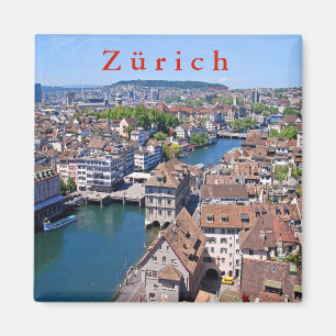 Zürich. Panorama vom Grossmunster Turm Magnet