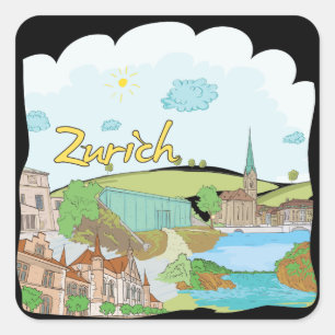 Zürich Quadratischer Aufkleber