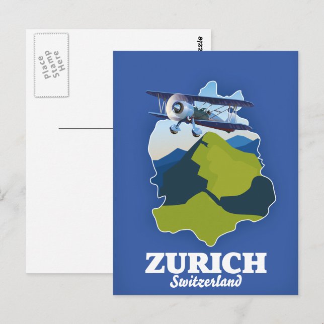 Zürich Region Schweiz Karte (Vorne/Hinten)