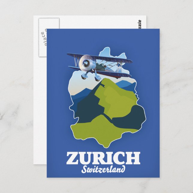 Zürich Region Schweiz Karte (Vorne/Hinten)