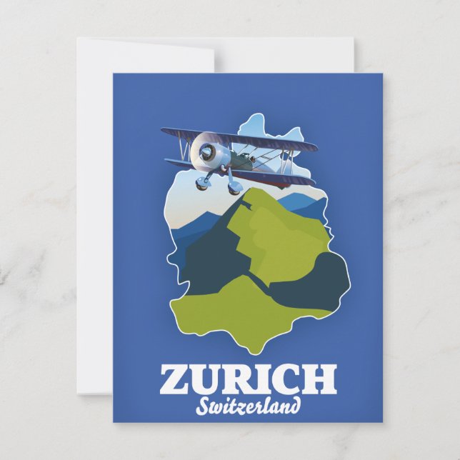 Zürich Region Schweiz Karte (Vorderseite)