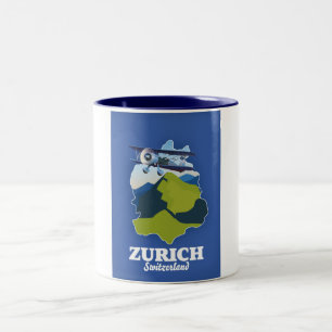 Zürich Region Schweiz Karte Zweifarbige Tasse