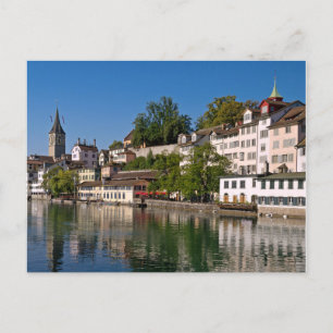 Zurich River View Postcard Postkarte