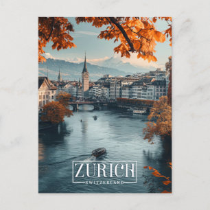 Zürich, Schweiz: Eine Vintage-Reise Postkarte