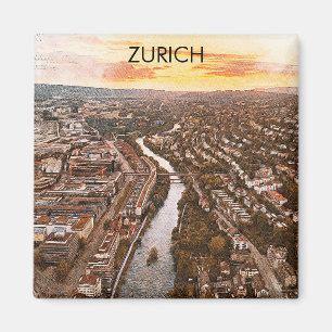 Zürich, Schweiz Europa City View Magnet