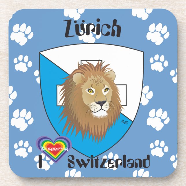 Zürich Schweiz Kork-Untersetzer Getränkeuntersetzer (Vorderseite)