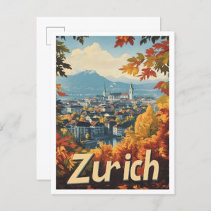 Zurich Schweiz Kunst, Dichtung und Musik Postkarte
