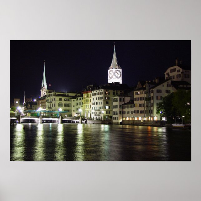 Zürich, Schweiz Limmat River - Print Poster (Vorne)