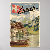 Zürich Schweiz Malerische Reise Vintag