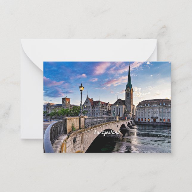 Zürich, Schweiz Mitteilungskarte (Vorderseite)