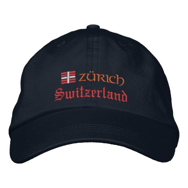 Zürich & Schweiz Mode / Patrioten der Schweizer Fl Bestickte Baseballkappe (Vorderseite)
