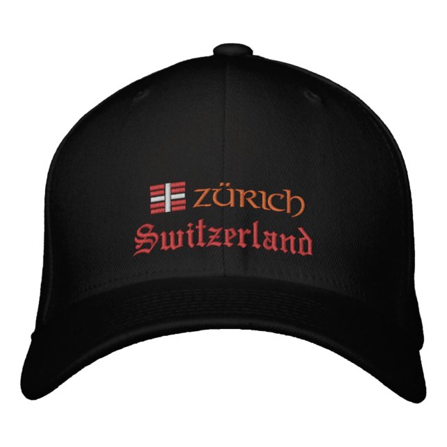 Zürich & Schweiz Mode / Patrioten der Schweizer Fl Bestickte Baseballkappe (Vorderseite)