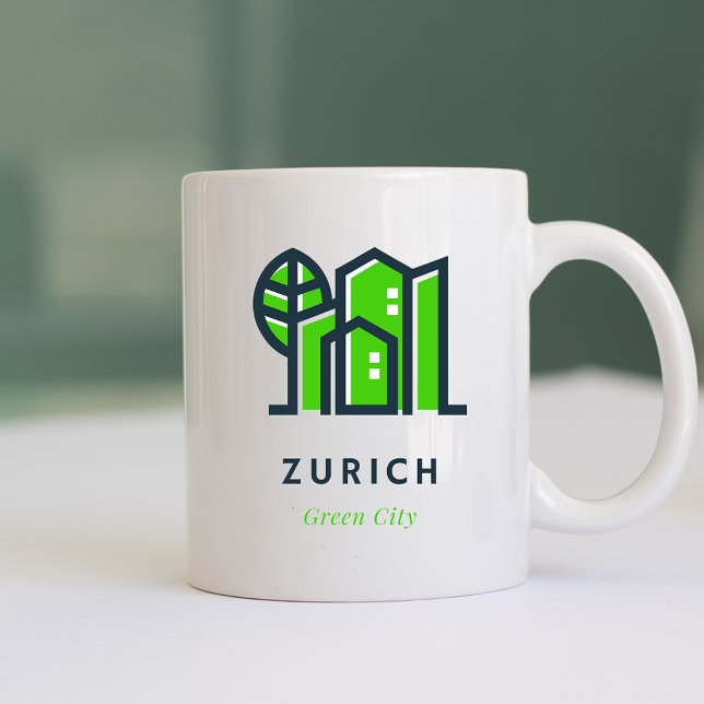 Zürich Schweiz Nachhaltig Grüne Stadt Kaffeetasse (Von Creator hochgeladen)