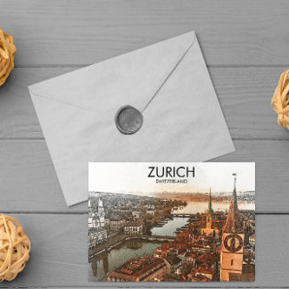 Zürich Schweiz Panoramaansicht Postkarte