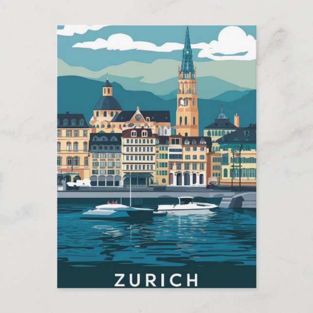 Zürich Schweiz Postkarte (Vorderseite)