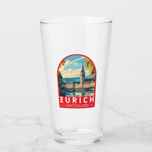 Zürich Schweiz Reisen Glas (Vorderseite)