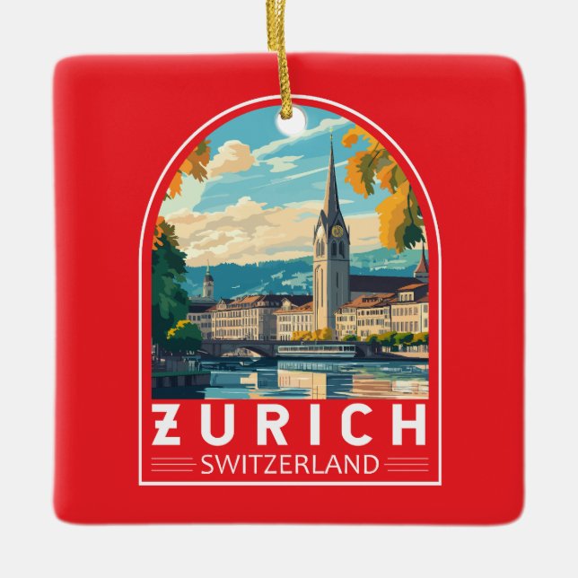 Zürich Schweiz Reisen Keramikornament (Vorderseite)