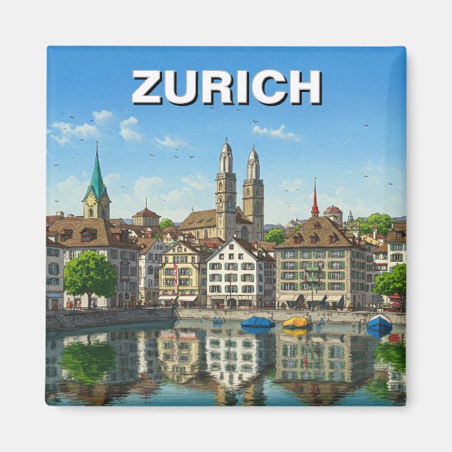Zürich Schweiz Reisen Magnet (Vorne)