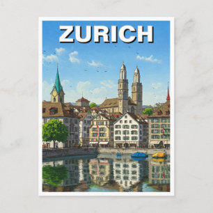 Zürich Schweiz Reisen Postkarte