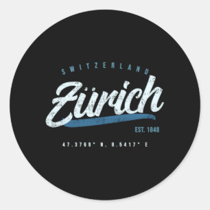 Zürich Schweiz Reisen Runder Aufkleber