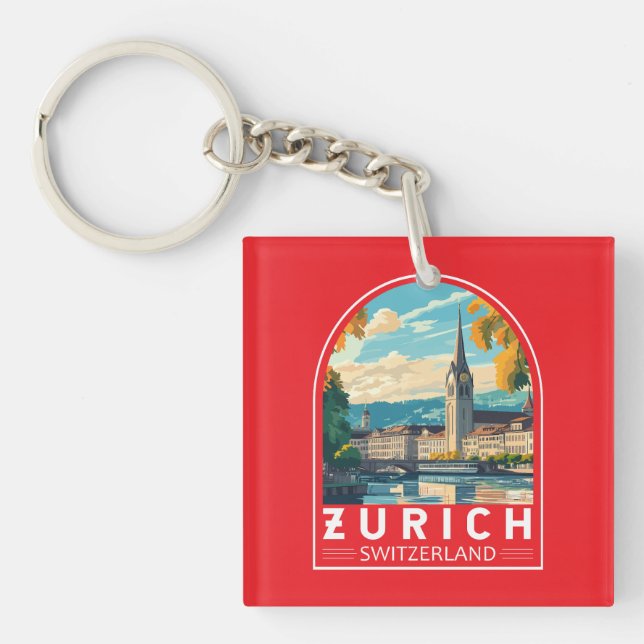 Zürich Schweiz Reisen Schlüsselanhänger (Vorderseite)