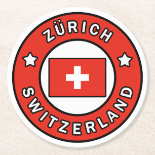 Zürich Schweiz Runder Pappuntersetzer