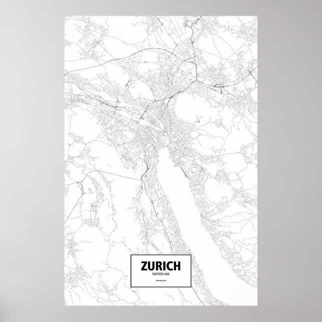 Zürich, Schweiz (schwarz auf weiß) Poster (Vorne)
