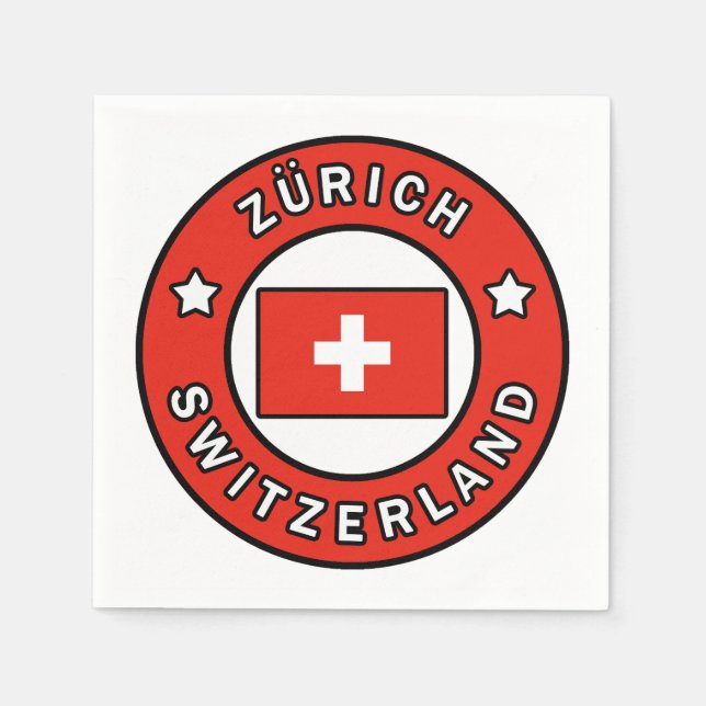 Zürich Schweiz Serviette (Vorderseite)