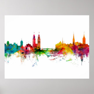 Zürich Schweiz Skyline Poster
