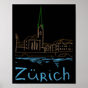Zürich Schweiz Souvenir Geschenk Für Touristen Sti Poster