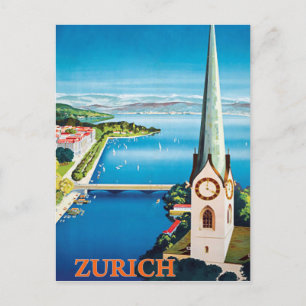 Zürich, Schweiz Stadt, Blick auf den Wachturm Postkarte