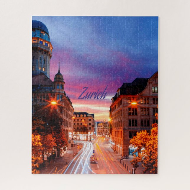 Zürich Schweiz Sunset Puzzle (Vertikal)