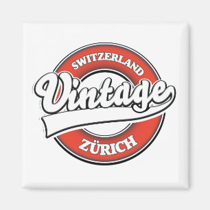 Zürich Schweiz Vintage-Logo Magnet