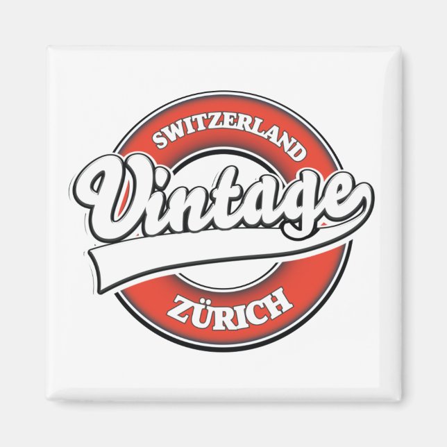 Zürich Schweiz Vintages Logo Magnet (Vorne)