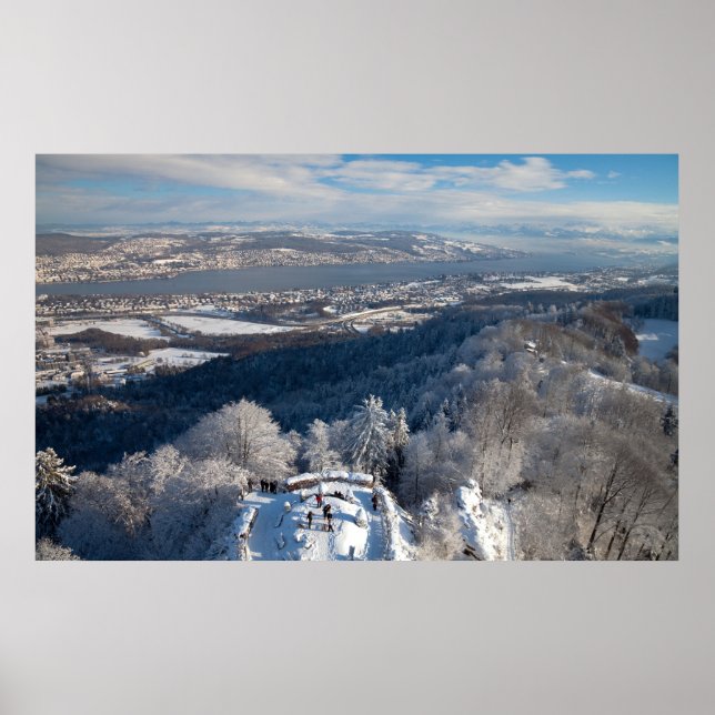 Zürich Schweiz Winter Poster (Vorne)