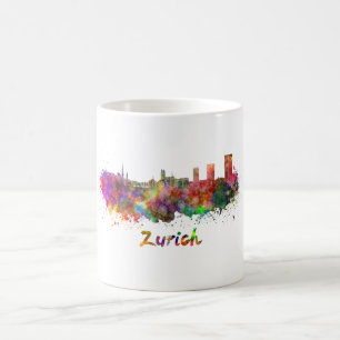 Zürich skyline im Watercolor Kaffeetasse