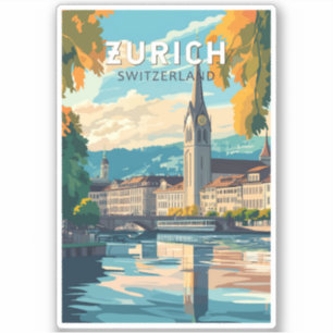 Zurich Switzerland Reisen Vintag Aufkleber