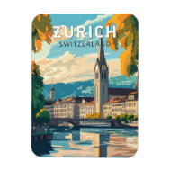 Zurich Switzerland Reisen Vintag Magnet
