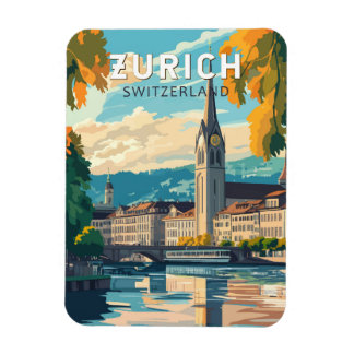 Zurich Switzerland Reisen Vintag Magnet