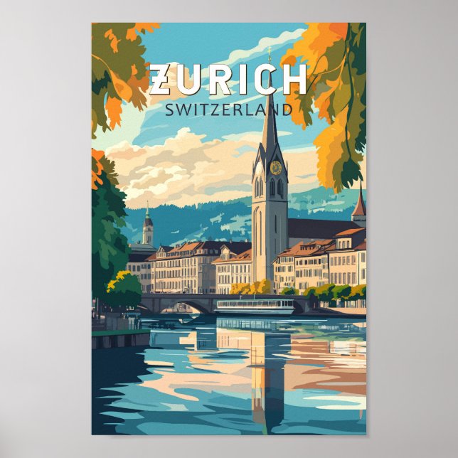 Zurich Switzerland Reisen Vintag Poster (Vorne)