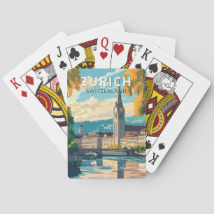 Zurich Switzerland Reisen Vintag Spielkarten