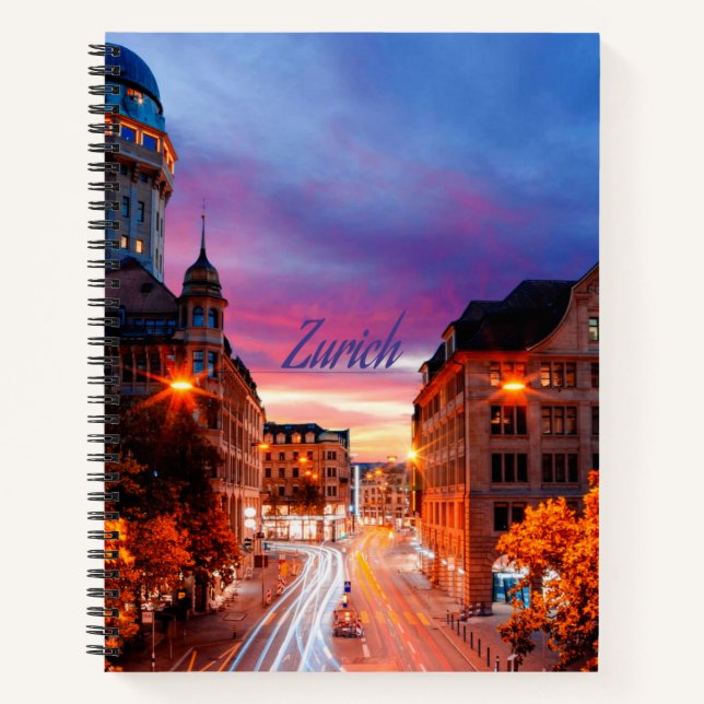 Zurich Switzerland Sunset Notizbuch (Vorderseite)