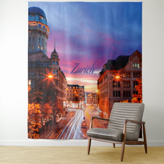 Zurich Switzerland Sunset Wandteppich (Beispiel)