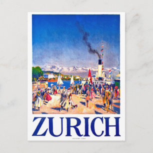 Zürich, Touristenschiff am Stadthafen, Schweiz Postkarte