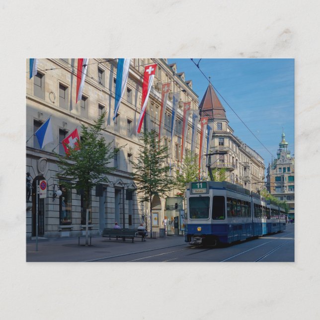 Zürich Tram Postkarte (Vorderseite)