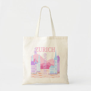 Zurich Travel Art, Schweiz, Pink Preppy Travel Tragetasche